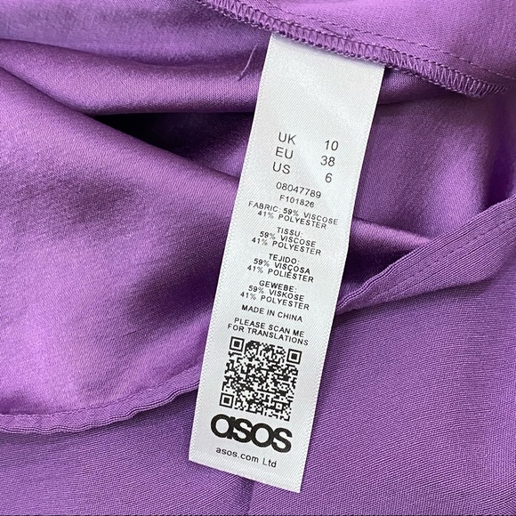 ASOS Purple Lavender Drawcord Cowl Neck Long Sleeve Activewear Top Size 6 - Picture 12 of 13